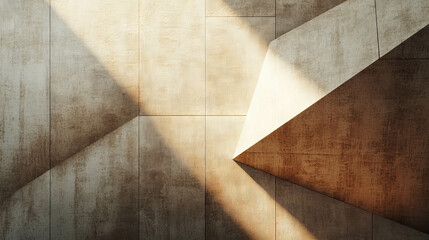 Poster - Bright directional light on mdf texture creating geometric shadows