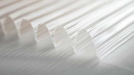 Poster - Textured narrow ribbed transparent plastic surface for design and art projects