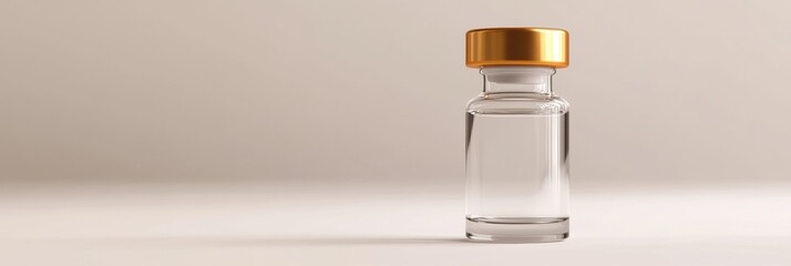 Aufkleber - Clear bottle with golden cap displayed on a simple background emphasizing its design and materials. Generative AI
