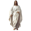 © otter2PNG - A professionally illustrated portrayal of Jesus Christ, rendered in a serene and graceful art style, transparent background, PNG
