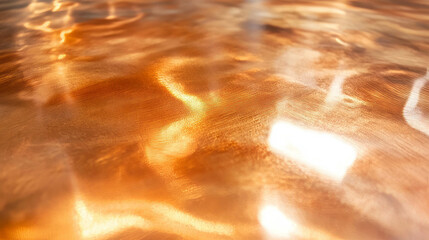 Poster - Polished copper surface with bright reflections for design and decoration