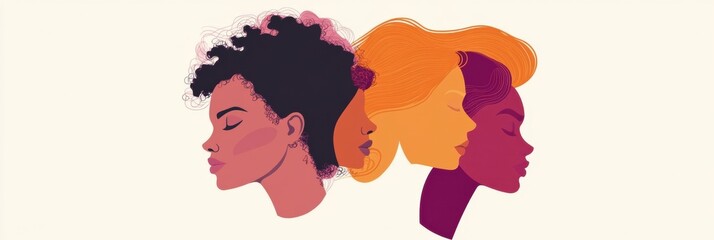 Leinwandbilder - Creative illustration celebrating International Womens Day with a minimalist approach to female empowerment and unity. Generative AI