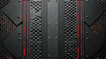 Poster - Innovative design element featuring ribbed plastic and metal mesh texture for industrial applications