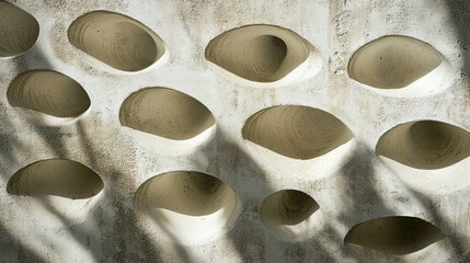 Poster - Abstract geometric design with ribbed plastic texture and unique cutouts for modern artistic inspiration