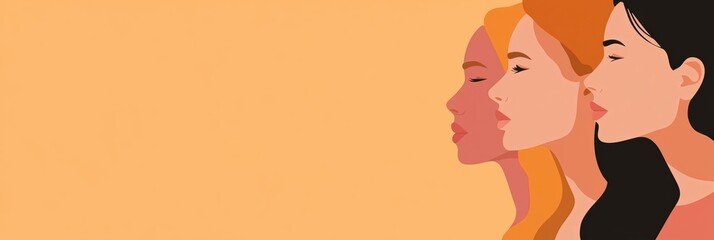 Aufkleber - Creative International Womens Day illustration showcasing female empowerment through minimalist design and symbolism. Generative AI