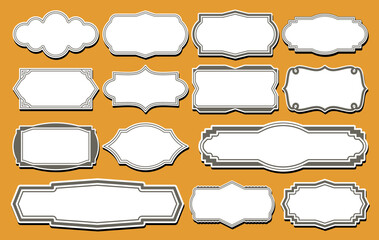 Aufkleber - A set of simple vintage style frames	