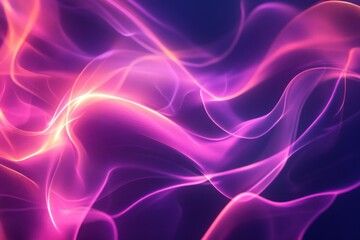 Poster - mysterious purple and pink abstract shapes gracefully flow across a dark background