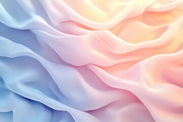 Poster - Soft fabric waves in pastel colors creating a gentle, calming atmosphere