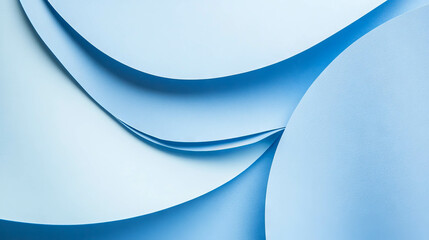 Poster - abstract design of rounded intersecting ribbed blue paper for creative projects