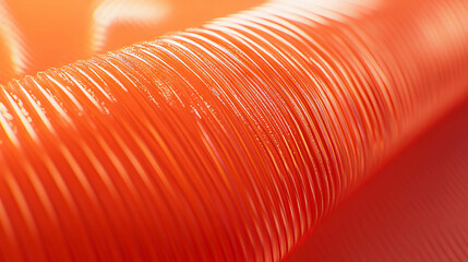 Poster - Abstract neon coral ribbed plastic texture for creative design projects