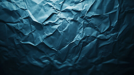 Poster - abstract texture of rumpled blue foil for design and background concepts