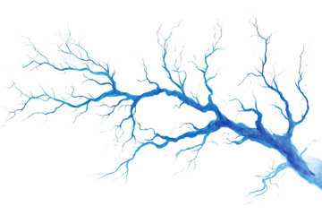 Poster - Blue branching pattern image, showcasing abstract design, flowing lines, and organic texture details.