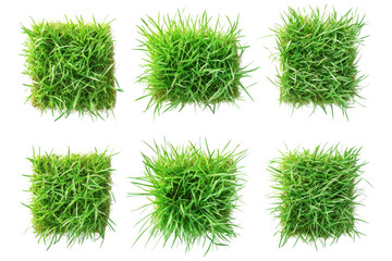 Poster - green squares image, showcasing abstract pattern, textured design, and blurred geometric details.