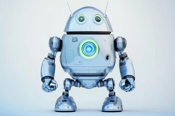 Poster - Modern robot character design with futuristic features and vibrant colors