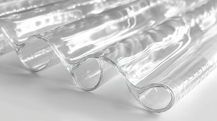 Poster - shallow curved ribbed transparent plastic texture for creative design