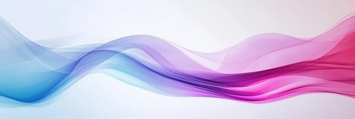 Fototapete - Colorful waves create a smooth gradient of blue, pink, and purple during a serene digital artwork. Generative AI