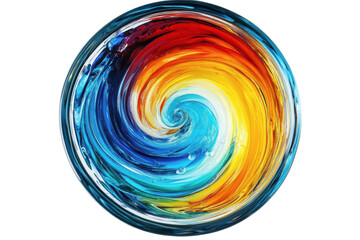 Poster - vibrant rainbow swirl and its potential uses in creative designs.
