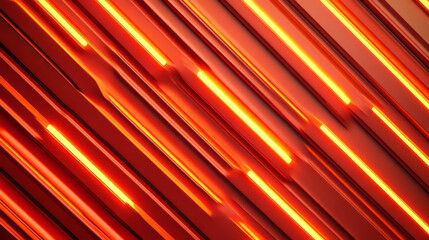 Fototapete - Vibrant neon orange ribbed texture with sharp angles for modern design