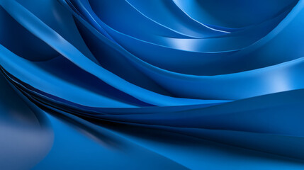 Poster - abstract blue waves with horizontal ribbed texture design for background or wallpaper