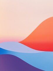 Aufkleber - Beautiful gradient landscape with flowing waves of color at dawn or dusk. Generative AI