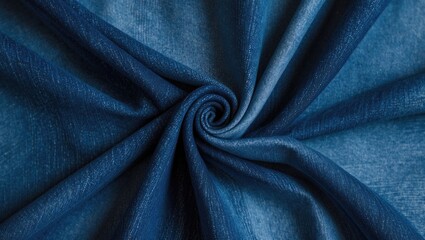 Poster - Indigo blue fabric texture swirl ideal for fashion print design and textile applications