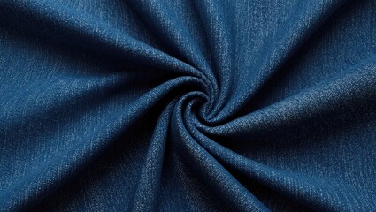 Poster - Denim Fabric Texture Spiral Close-Up High-Quality Design Soft Blue Material for Fashion and Upholstery Background