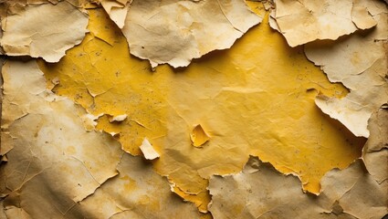 Poster - Vintage texture of yellowed paper with unique aged surface and natural wear, perfect for backgrounds or artistic projects.