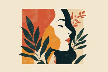 Poster - Creative illustration celebrating female empowerment for International Womens Day with a minimalist design. Generative AI
