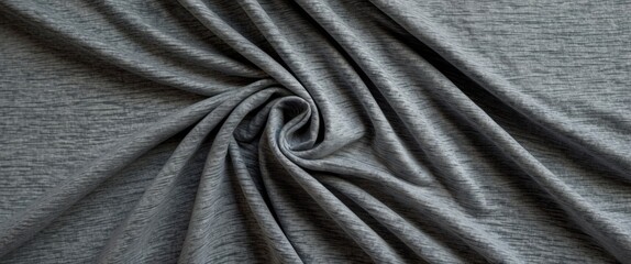 Leinwandbilder - Stretchy gray jersey fabric texture featuring elegant drapery patterns ideal for textile design and fashion applications.