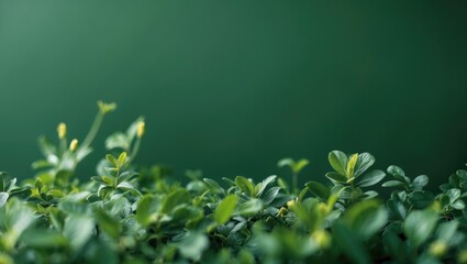 Poster - Lush green foliage with blurred background emphasizes natural beauty and tranquility for design and wellness themes.