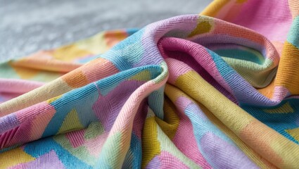 Poster - Colorful Textile Pattern with Soft Draping Fabric for Background and Design Inspiration