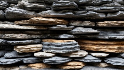 Poster - textured layered rocks creating an abstract natural background featuring intricate patterns and vary