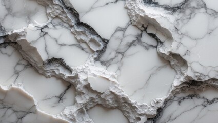 Poster - Elegant natural white marble texture with intricate gray veins for sophisticated background design