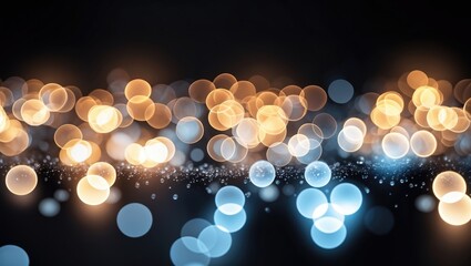 Aufkleber - colorful bokeh light circles on a dark background creating a soft abstract texture ideal for wallpap
