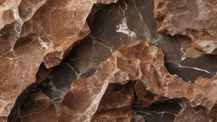 Poster - High resolution natural brown marble texture background with intricate patterns and rich colors suitable for design and decor applications