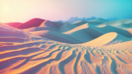 Poster - Serene abstract sand dune landscape with gentle curves and pastel hues creating a tranquil minimalist background for artistic projects