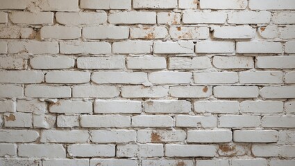 Poster - Whitewashed vintage brick wall texture with weathered appearance for use in backgrounds, design projects, and artistic creations.