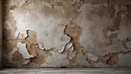 Poster - Weathered grunge background with cracked plaster wall texture ideal for vintage design and artistic projects
