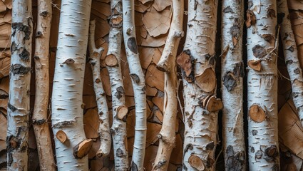 Poster - Birch bark natural texture background ideal for art projects and decorative handmade articles showcasing unique organic patterns.