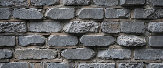 Poster - Rough textured old gray brick wall background for architecture and design applications