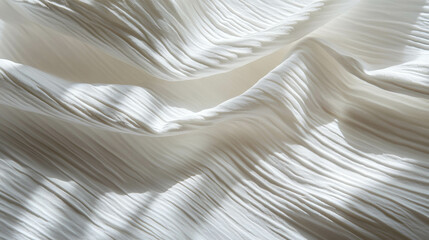 Poster - Subtle texture of ribbed white paper with waves for elegant design