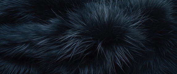 Poster - Luxurious black fur texture background with soft, smooth detailing ideal for fashion, design, or artistic projects.
