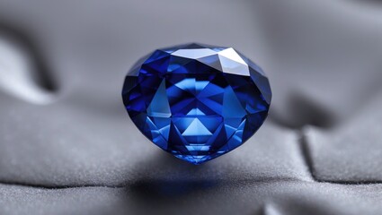 Poster - Vibrant Blue Sapphire from Sri Lanka Showcasing Natural Color and Intricate Faceting on Elegant Background