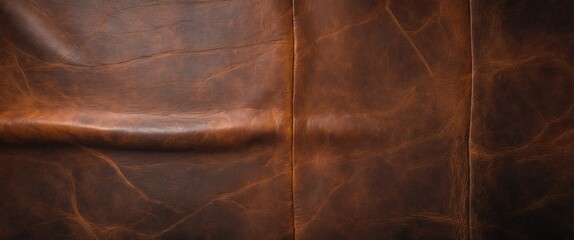 Poster - Textured vintage brown leather background ideal for crafting, design projects, and showcasing rustic elegance in various applications.