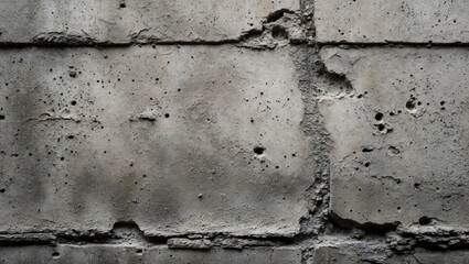 Poster - Weathered cement wall texture with cracks and imperfections showcasing industrial and grunge aesthetics for design backgrounds and materials.