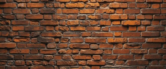 Poster - Grungy brown brick wall texture suitable for architectural design backgrounds and abstract art applications. Ideal for various creative projects.