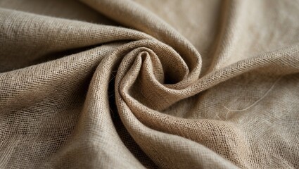 Poster - Linen fabric texture in neutral beige and brown tones ideal for embroidery and textile design projects.