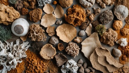 Poster - Organic textures and natural materials in earthy tones for creative backgrounds and design projects