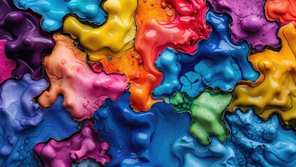 Poster - Multicolored alcohol ink abstract texture closeup perfect for trendy wallpapers, invitations, greeting cards, and graphic design projects.