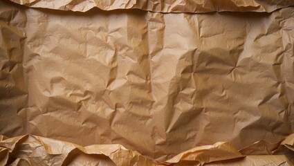 Poster - Crumpled brown paper texture suitable for vintage backgrounds and creative design projects emphasizing rustic or aged aesthetics